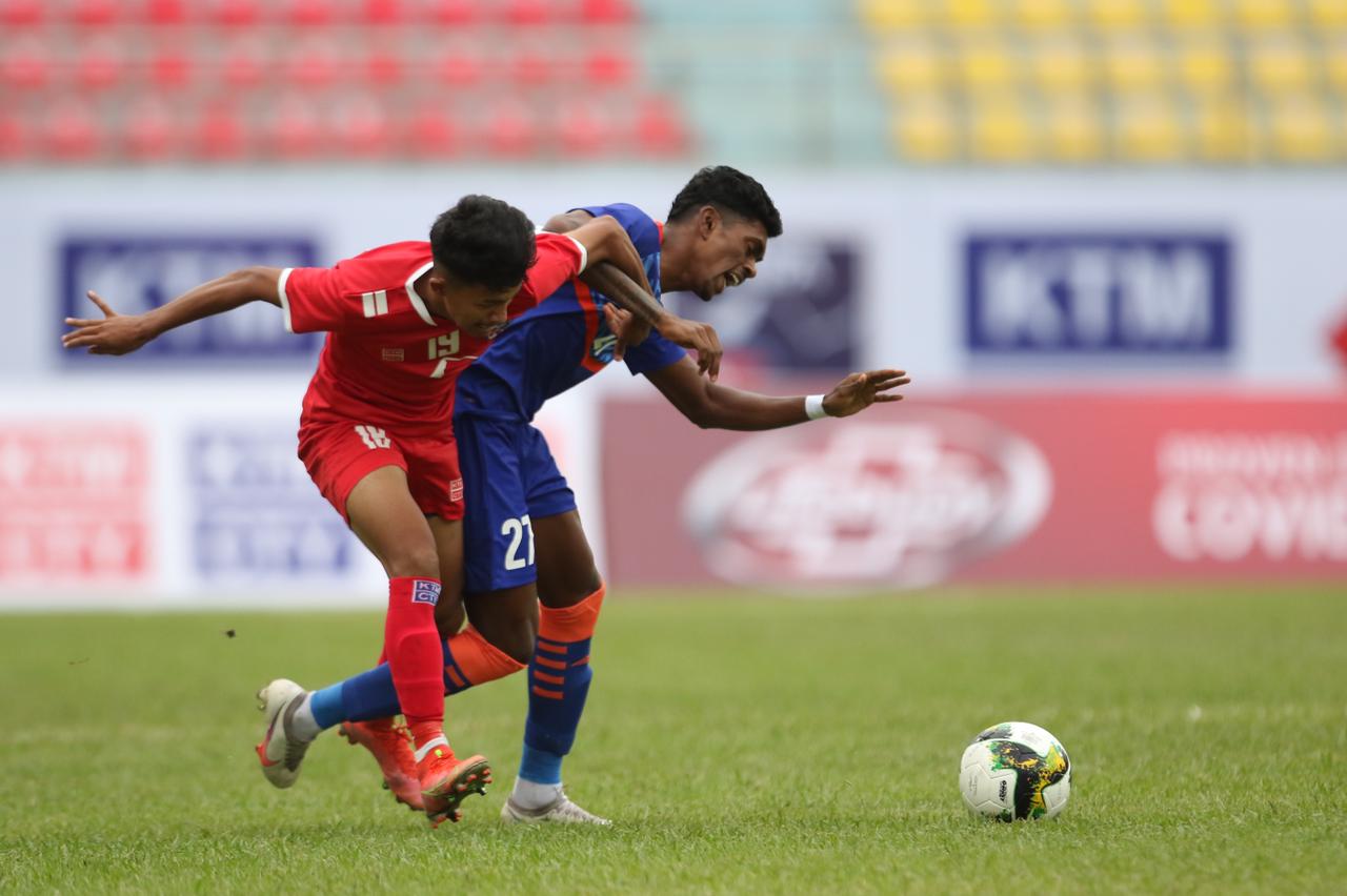 नेपाल र भारतबीचको मैत्रीपूर्ण खेल १–१ को बराबरीमा